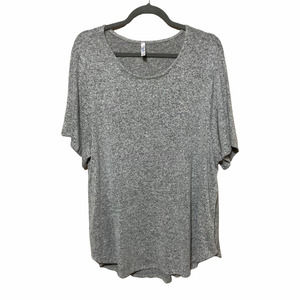 Yee Womens Round Neck Short Sleeve Rayon Blend Top Size Small Made in USA Gray